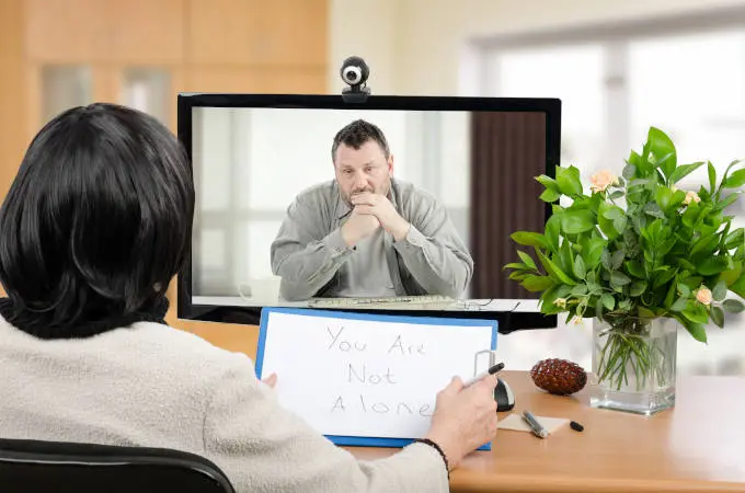 Person seeking mental health support